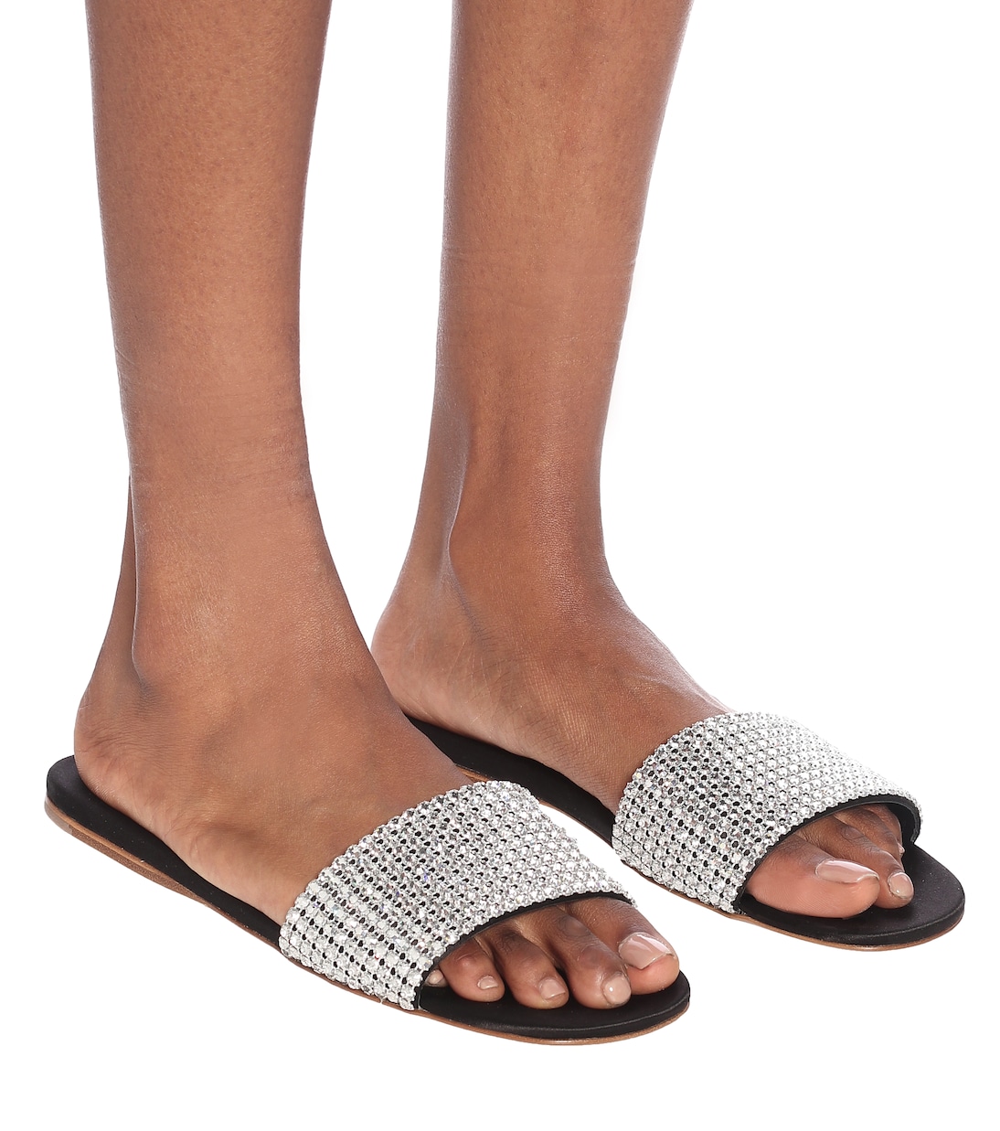 Embellished satin slides | Miu Miu
