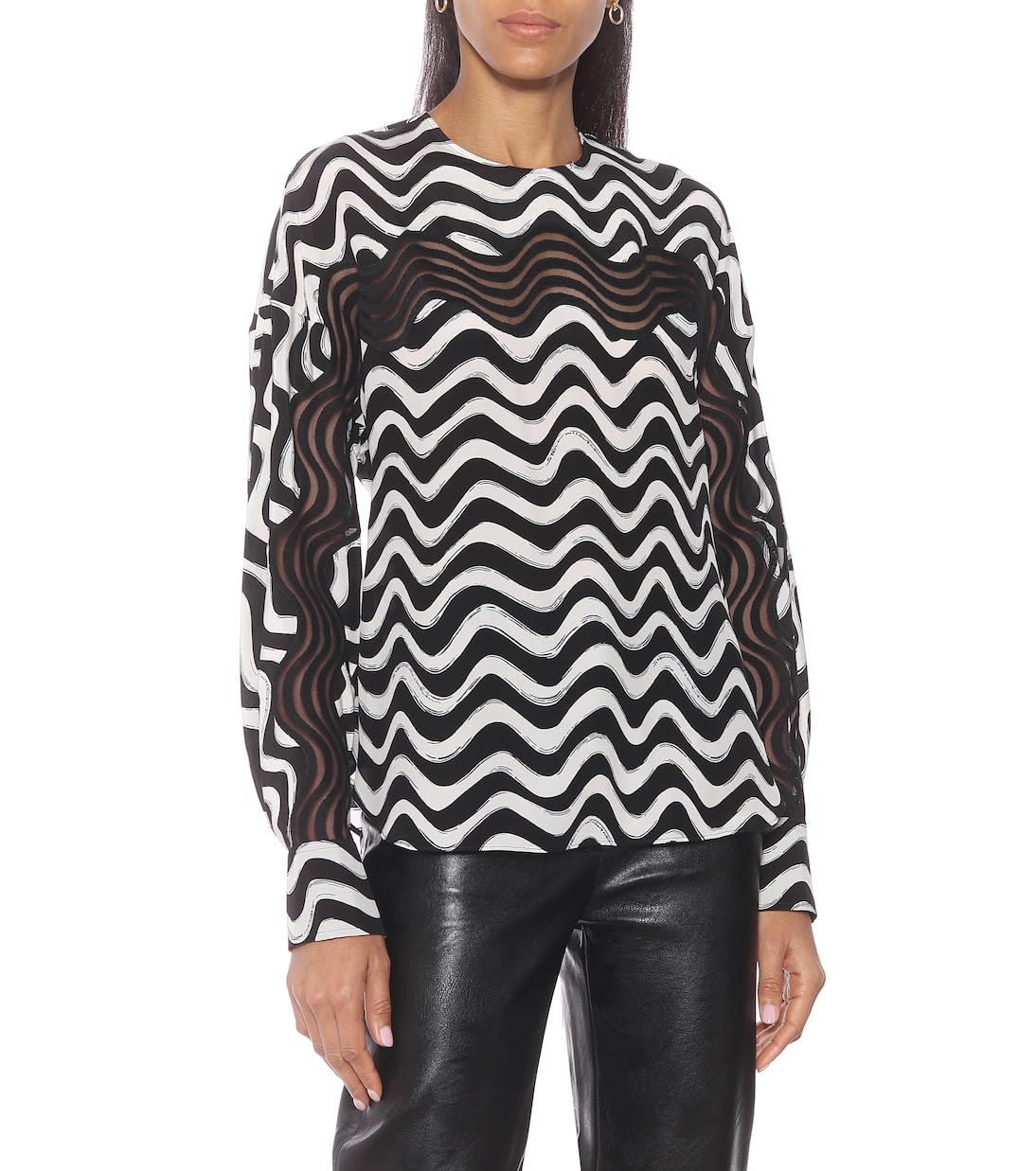 Blusa Illusion a stampa in seta | Stella McCartney