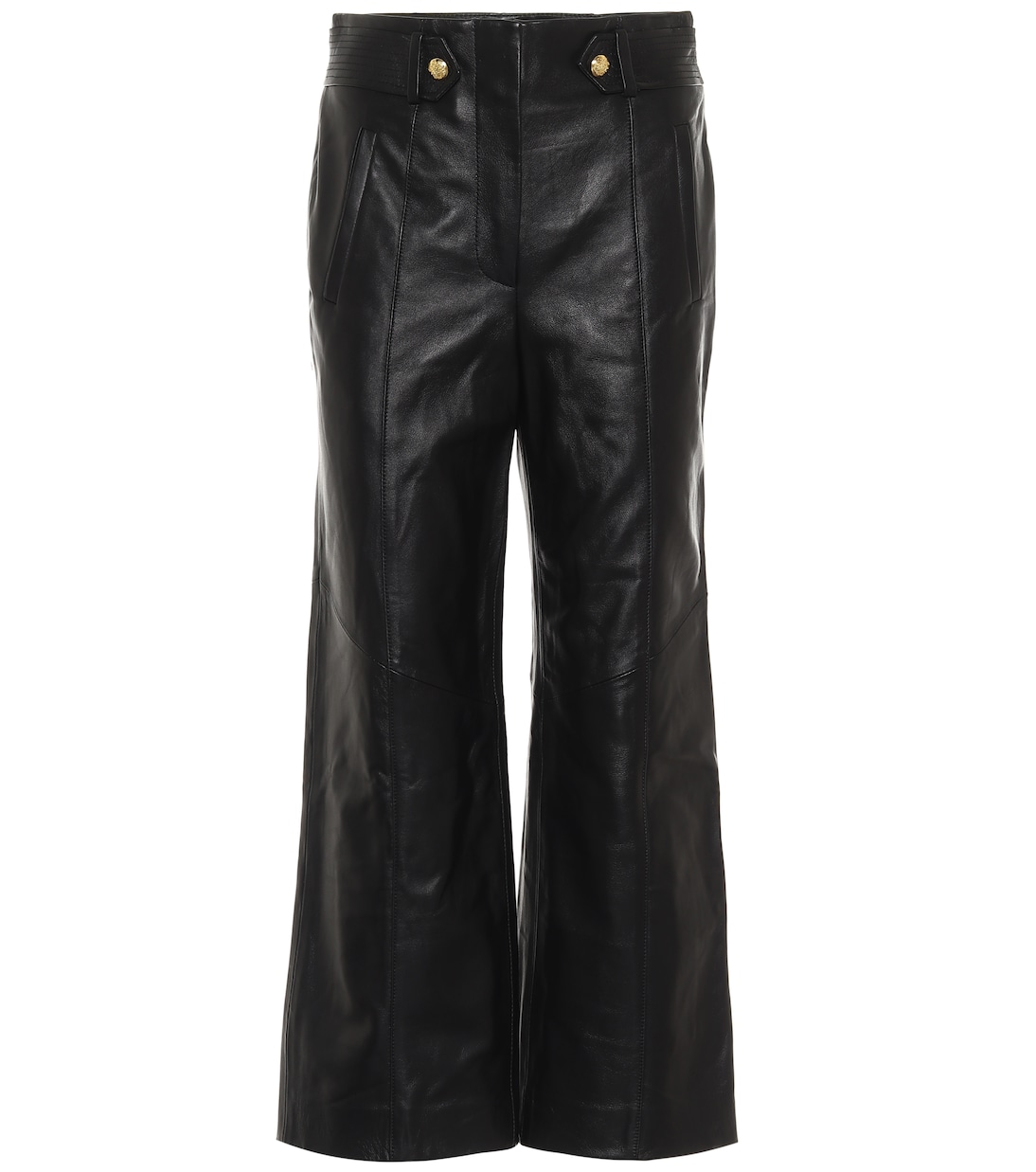 Pantalon raccourci Agee à taille haute en cuir | Veronica Beard
