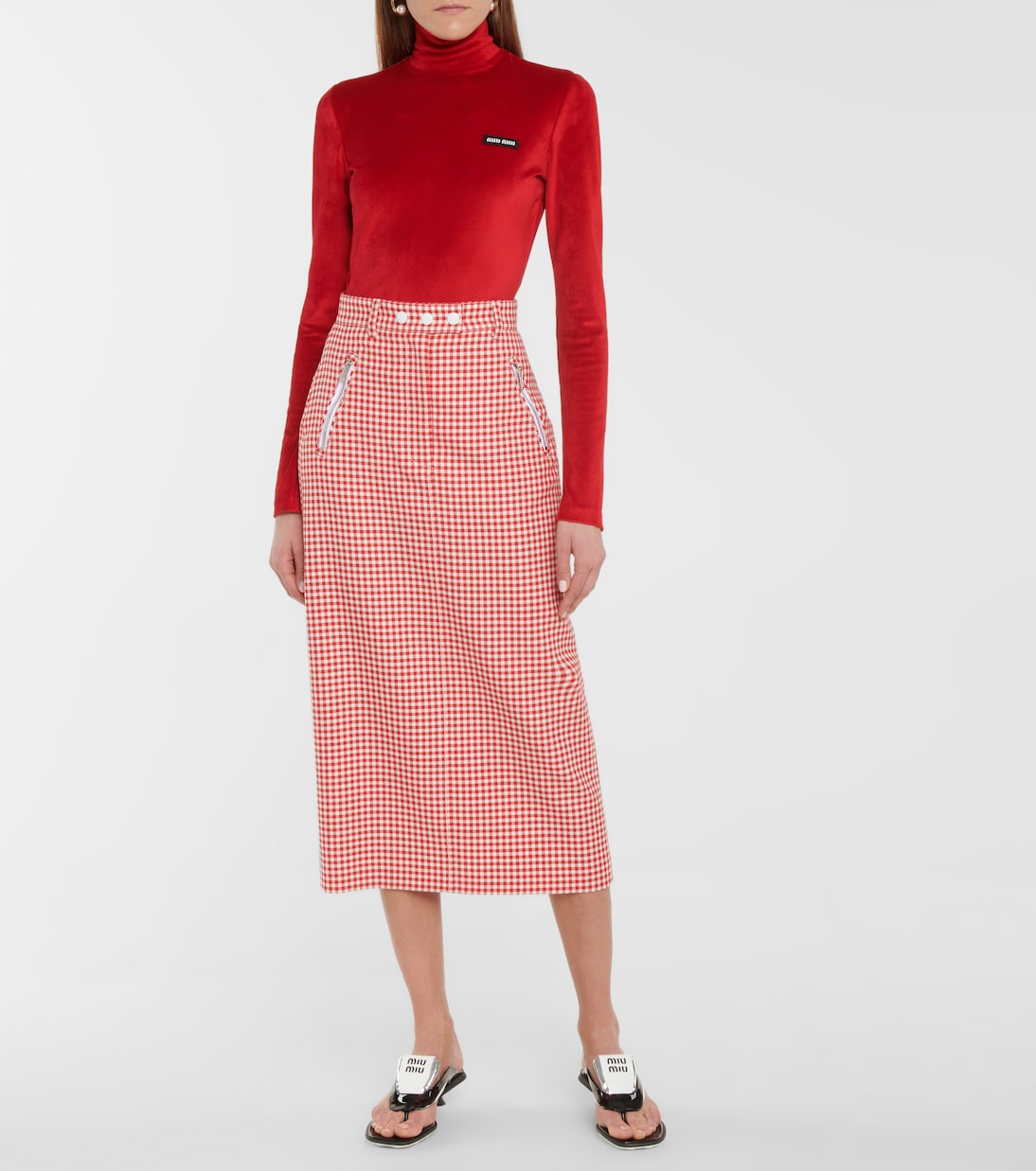 Sandali infradito in pelle | Miu Miu