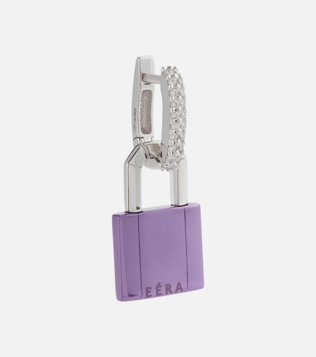 Lock Small 18kt white gold single earring with diamonds | Eéra