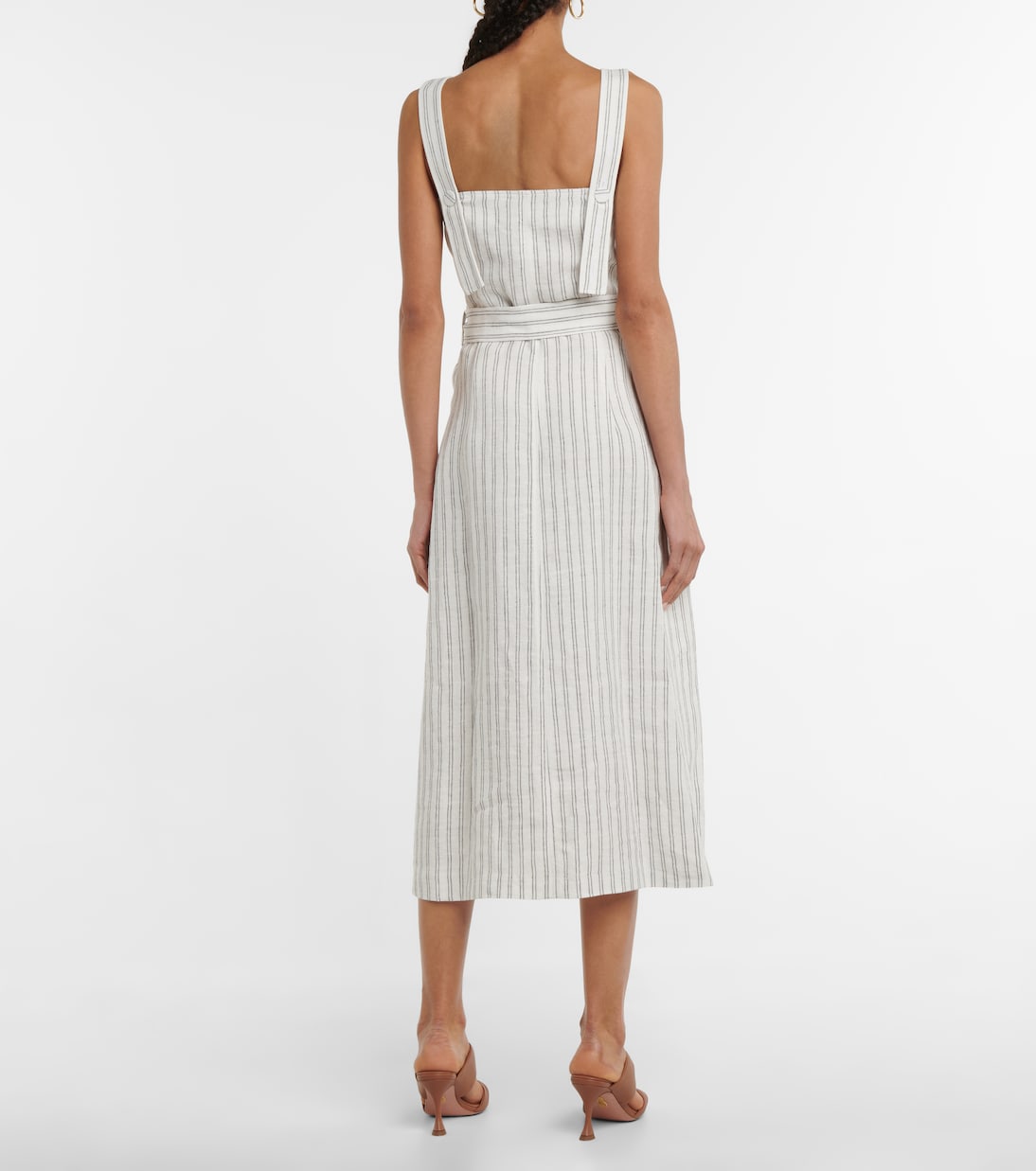 Abito midi Audrey in lino a righe | Altuzarra