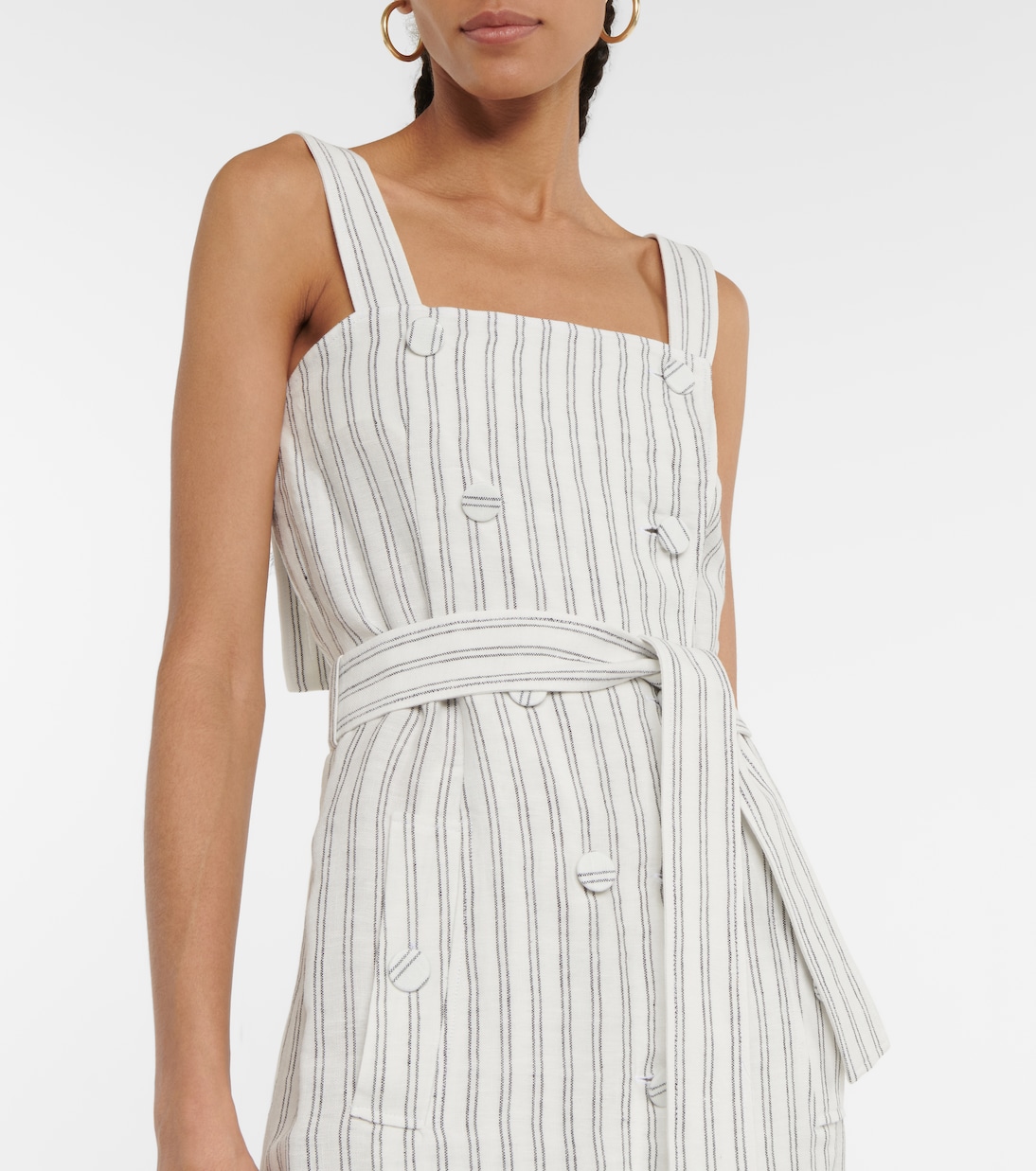 Abito midi Audrey in lino a righe | Altuzarra
