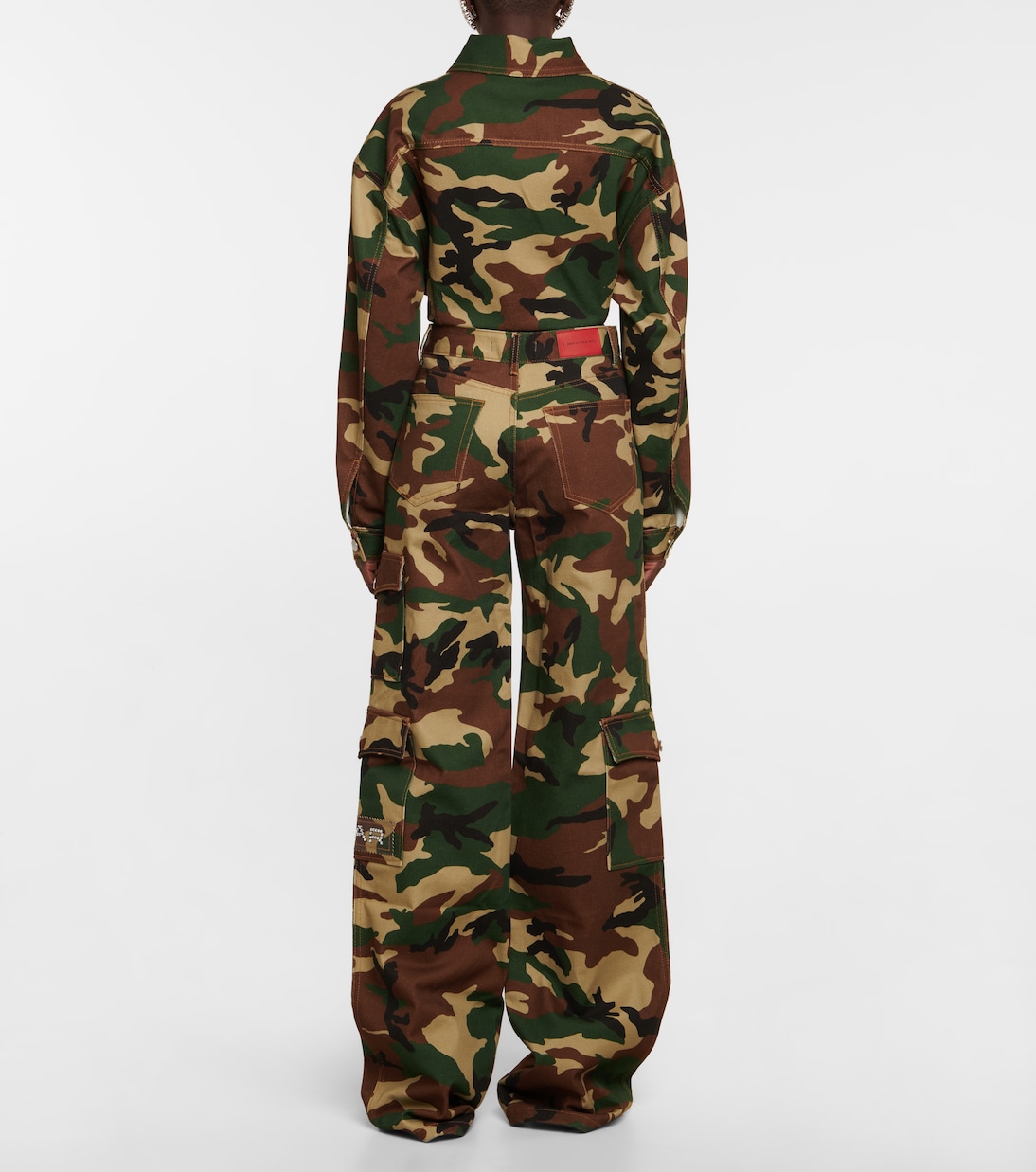 Pantalon cargo en coton à motif camouflage | Alessandra Rich