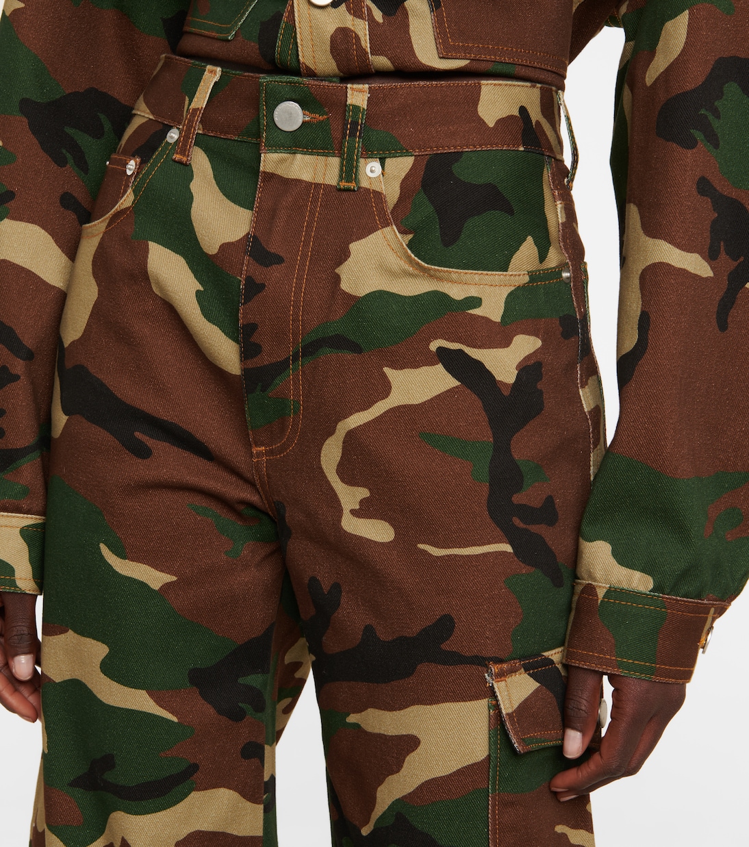 Pantalon cargo en coton à motif camouflage | Alessandra Rich