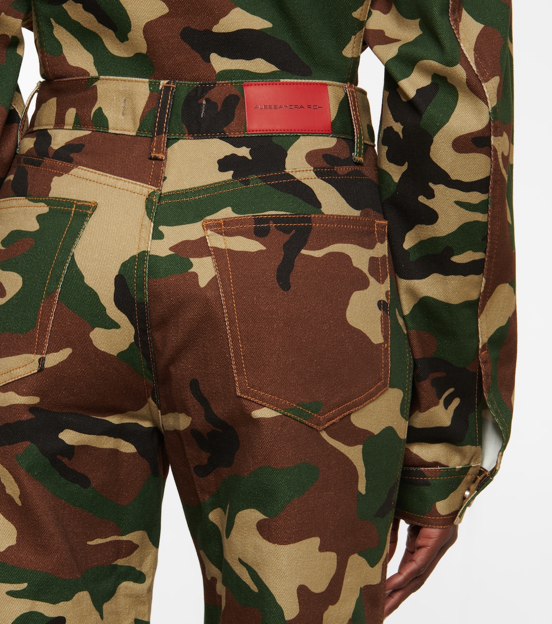 Pantalon cargo en coton à motif camouflage | Alessandra Rich