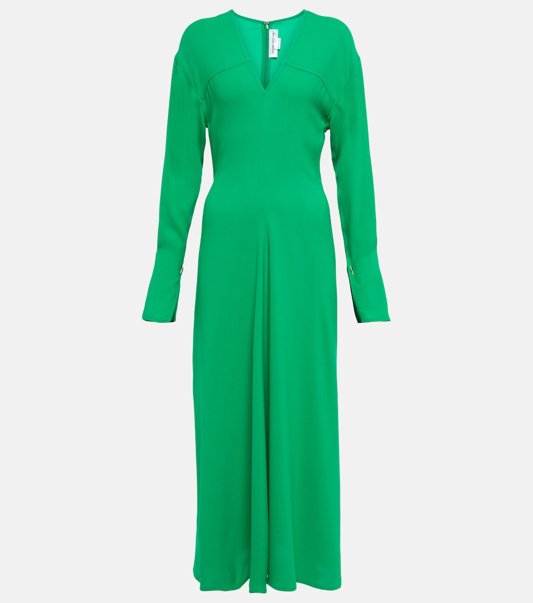 Abito midi in crêpe con scollo a V | Victoria Beckham