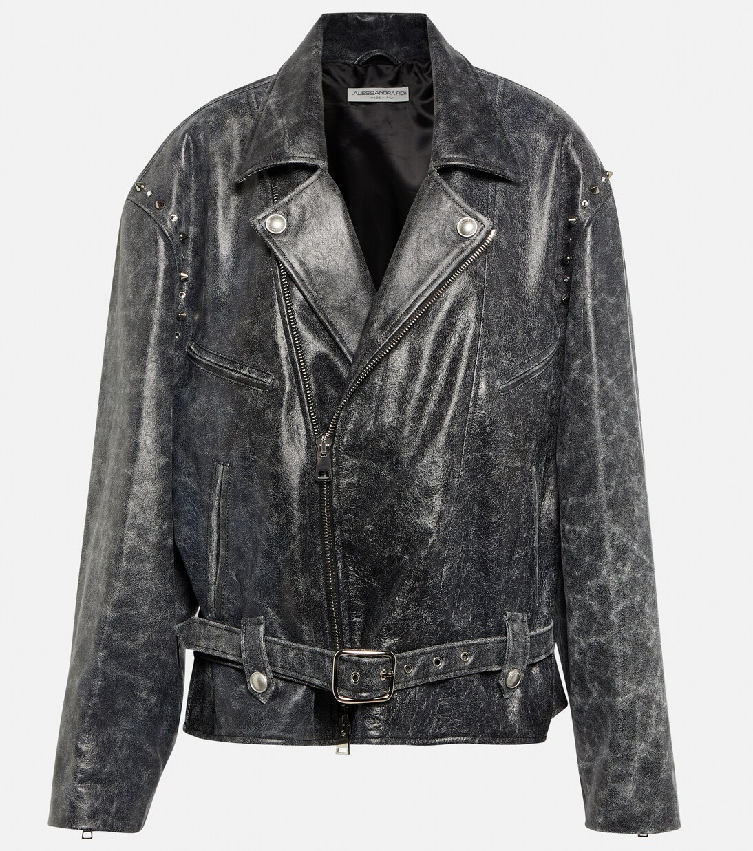 Giacca in pelle con borchie | Alessandra Rich
