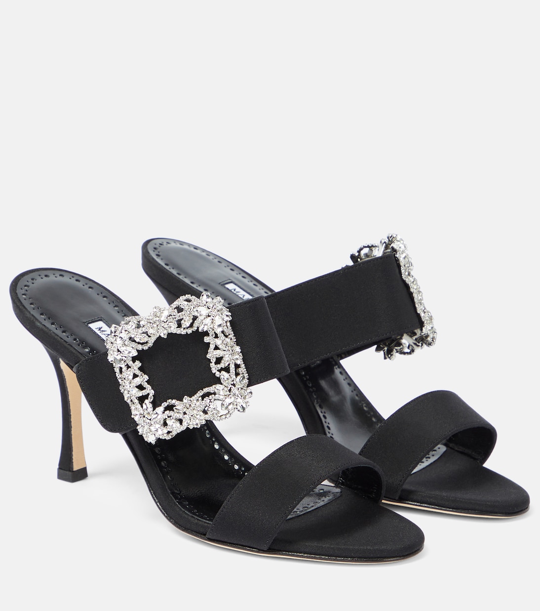 Sandalias Gable de satén adornadas | Manolo Blahnik