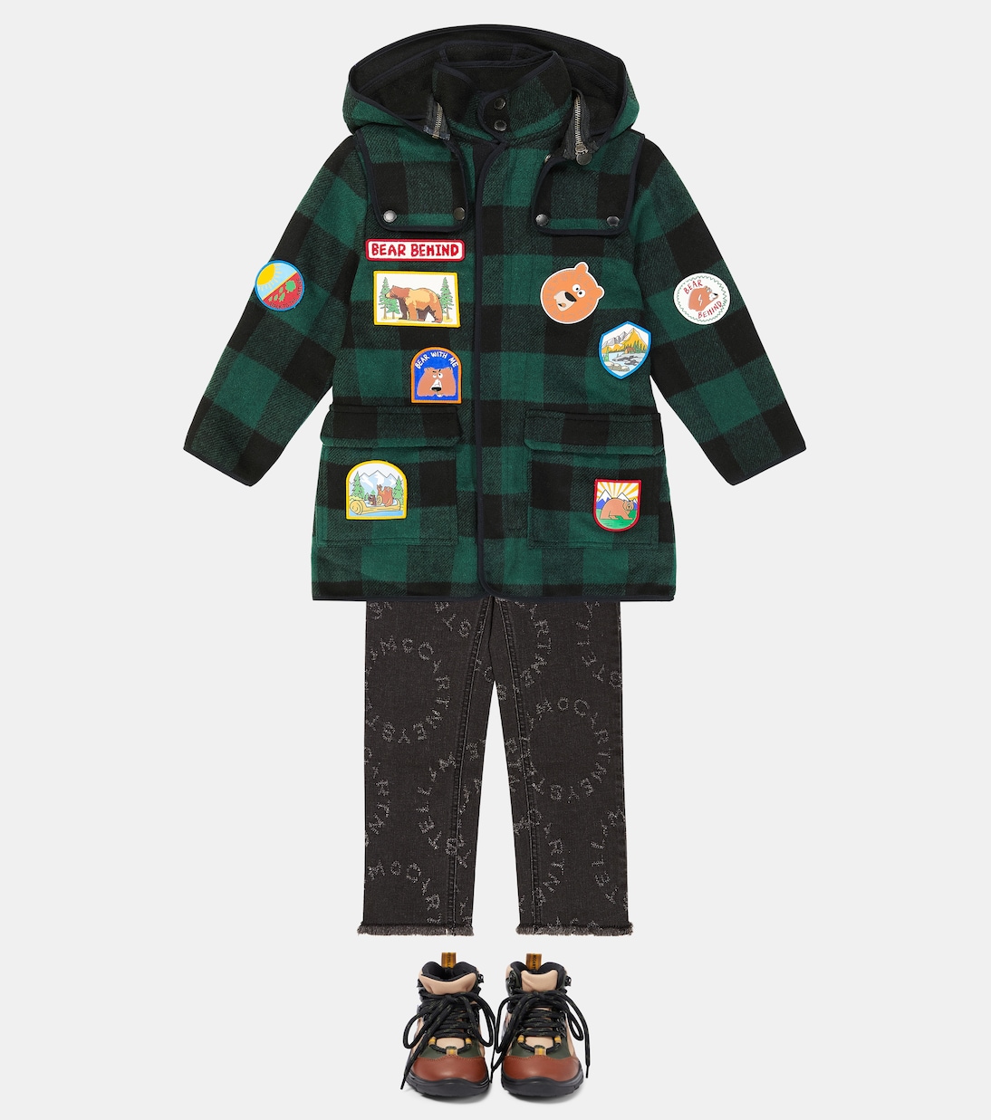 Abrigo con capucha a cuadros | Stella McCartney Kids