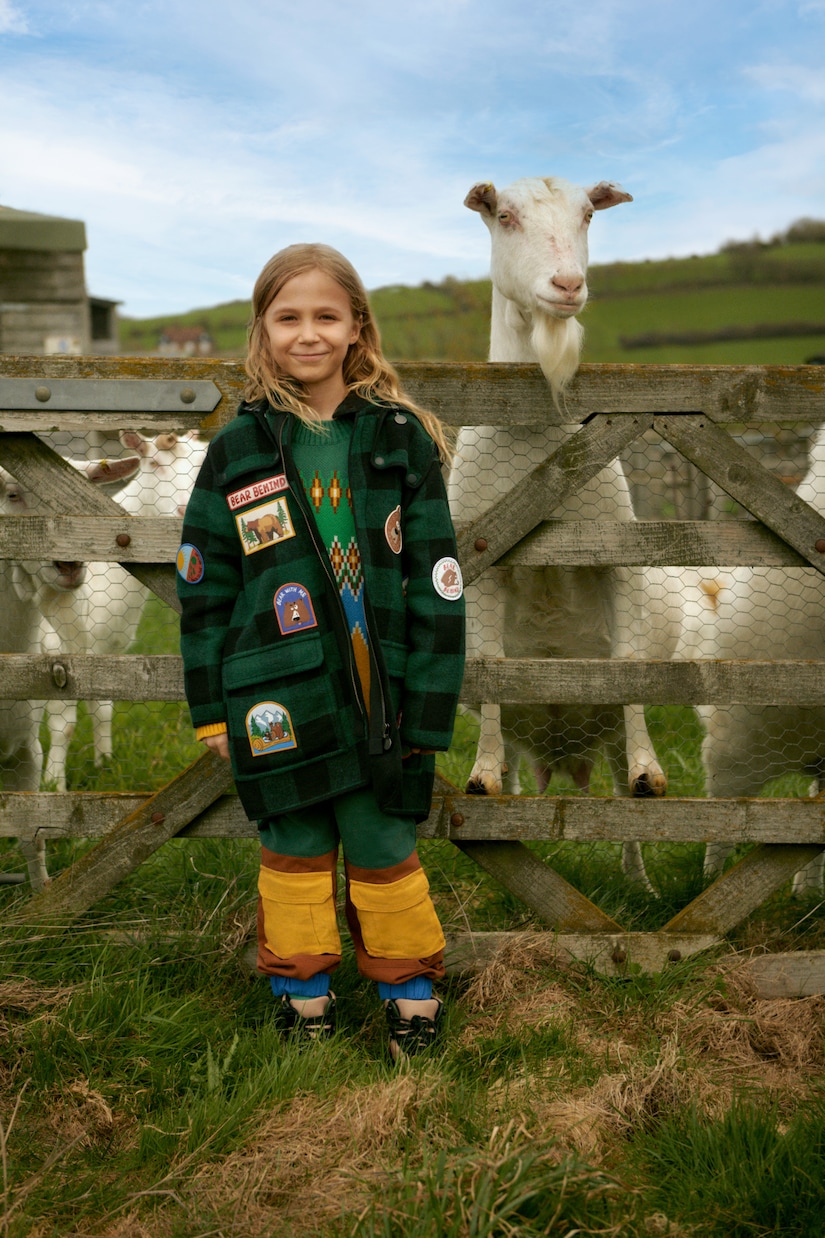 Abrigo con capucha a cuadros | Stella McCartney Kids