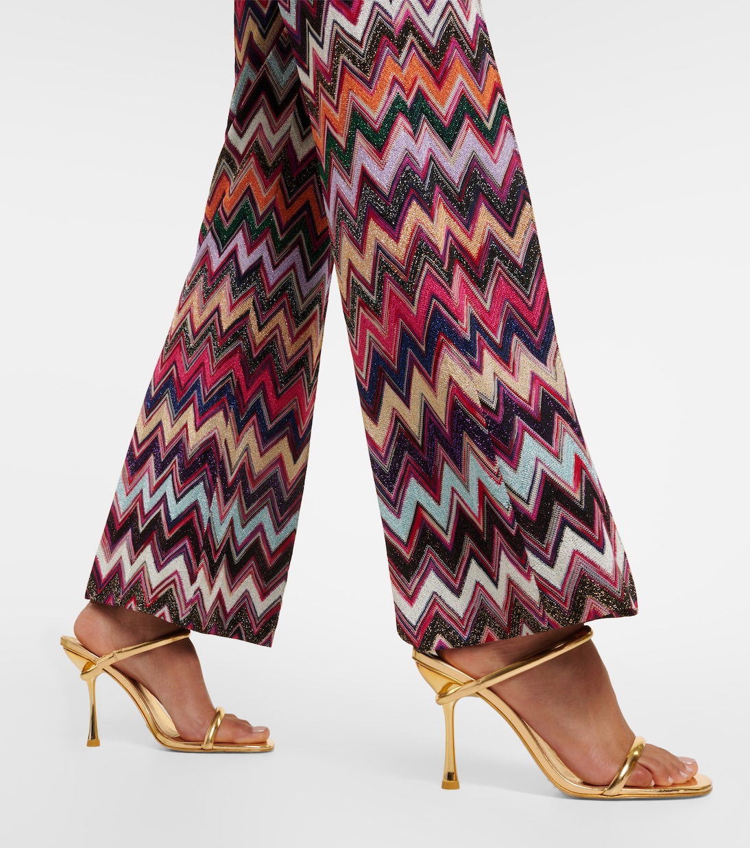 Pantalones flared de lamé en zigzag | Missoni