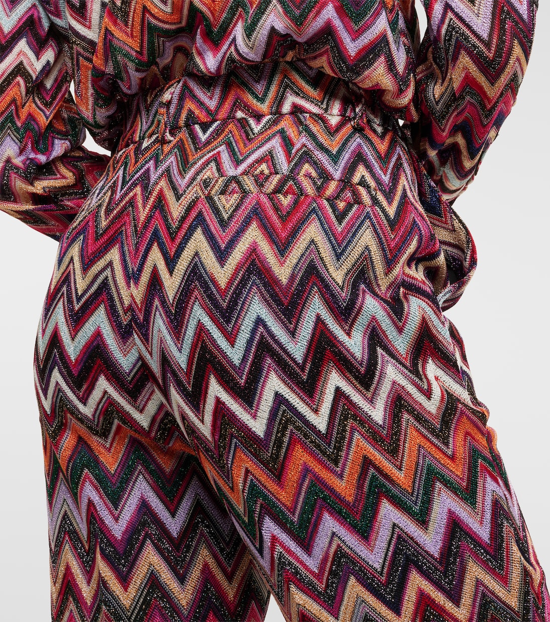 Pantalones flared de lamé en zigzag | Missoni