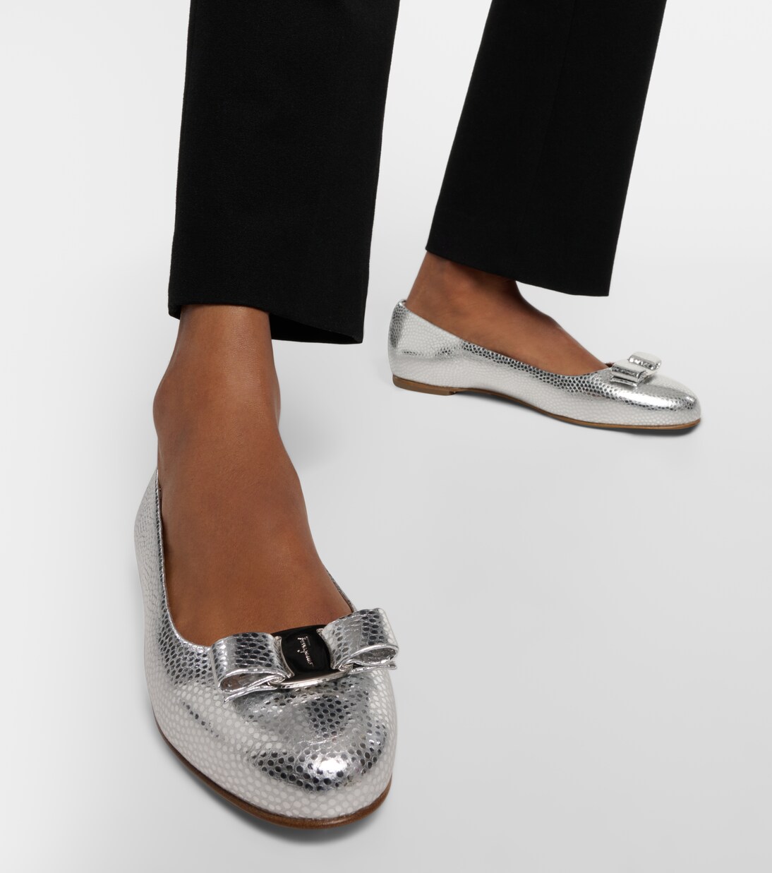 Metallic flats womens top