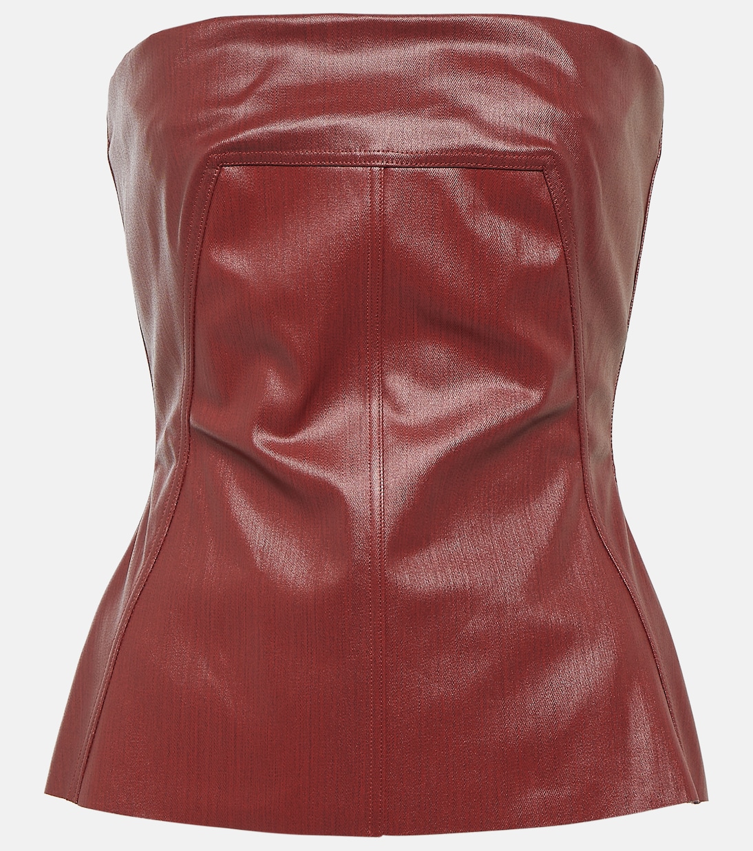 Coated denim corset top | Rick Owens