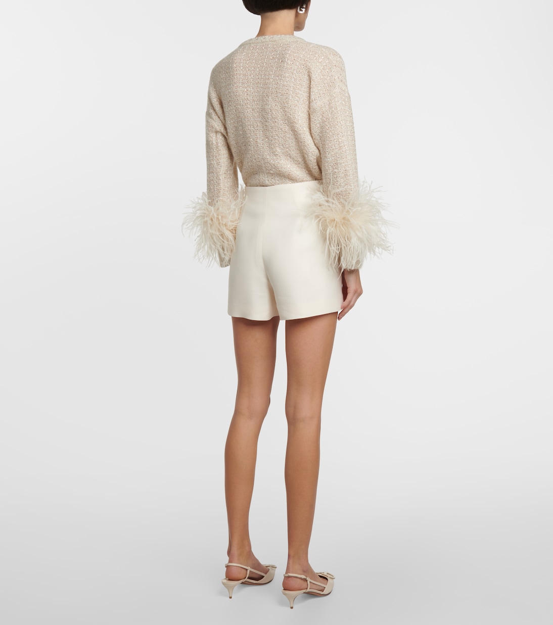 Vlogo wool and silk crêpe shorts | Valentino