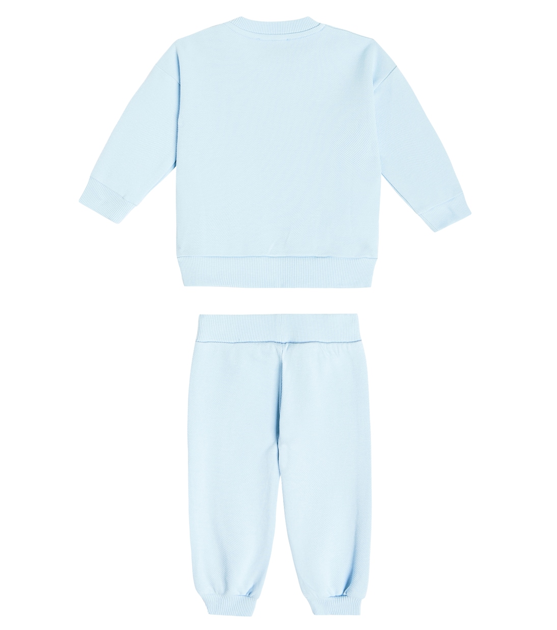 Baby printed cotton jersey tracksuit in blue Moschino Kids Mytheresa