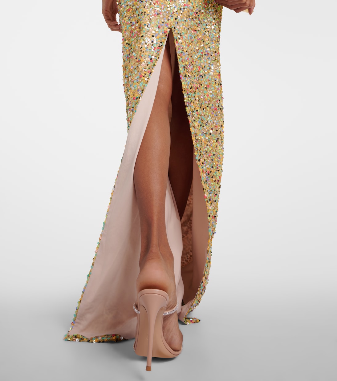 Simona sequined halterneck gown | Costarellos