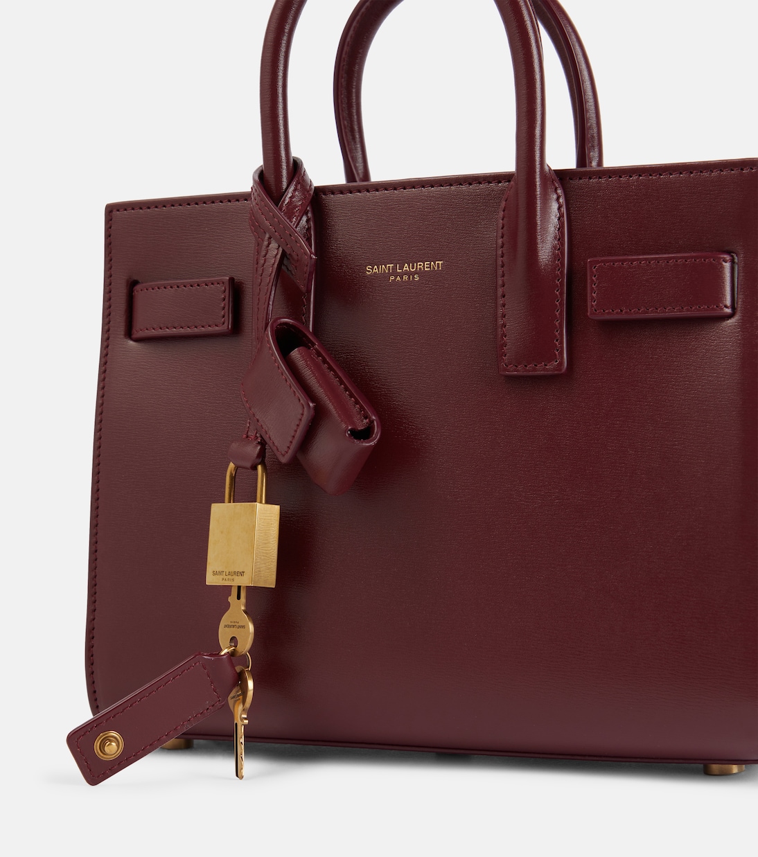 Tote Sac De Jour Nano aus Leder in Rot Saint Laurent Mytheresa