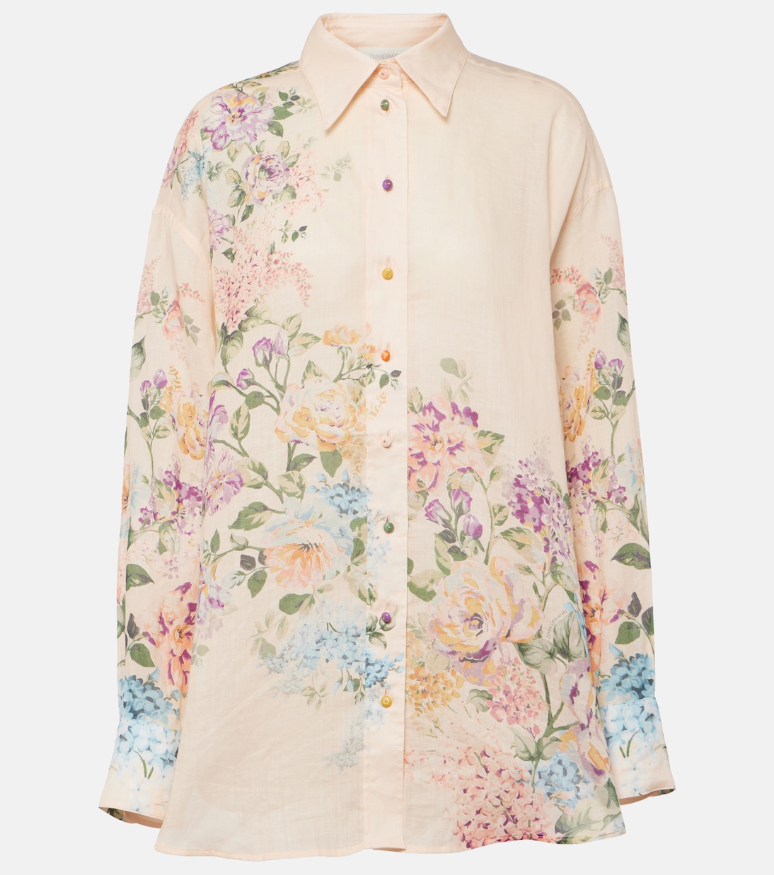 Chemise Halliday en lin à fleurs | Zimmermann