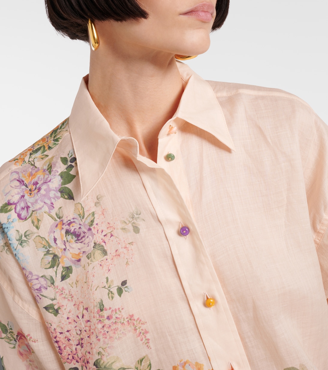 Chemise Halliday en lin à fleurs | Zimmermann