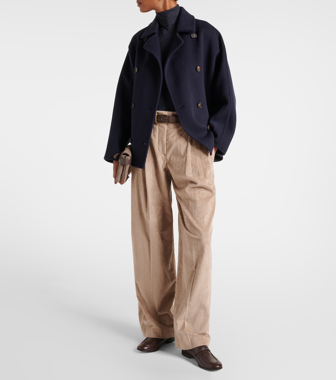 Abrigo cropped de lana y cachemir | Brunello Cucinelli