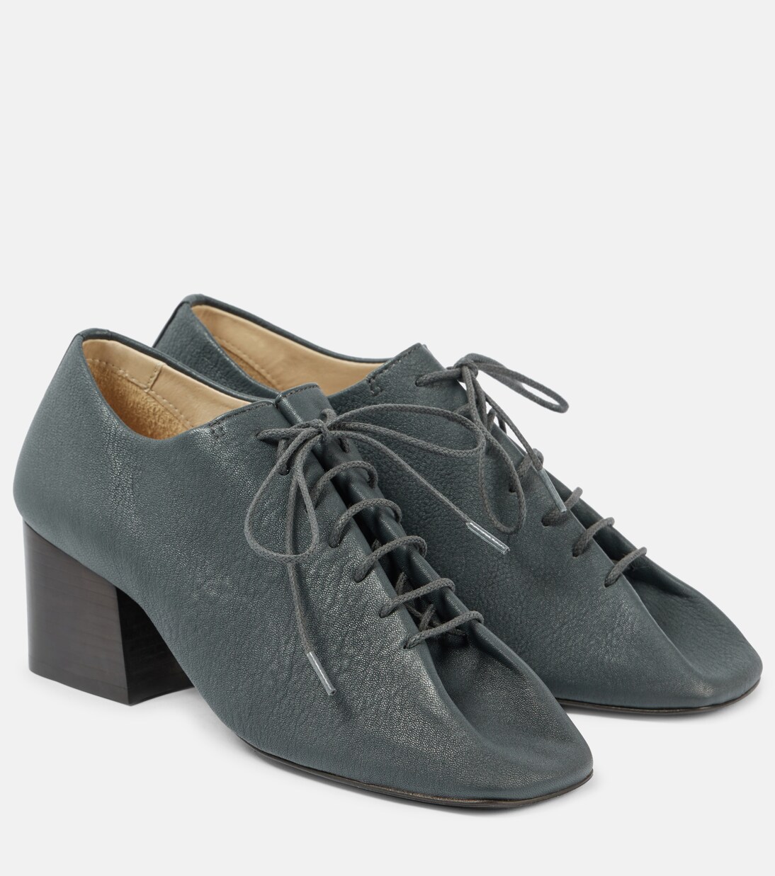 Souris 55 leather derby shoes in grey Lemaire Mytheresa