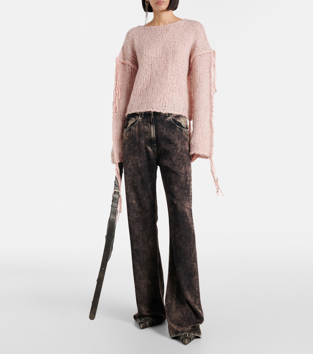 Cropped open knit sweater  | Acne Studios