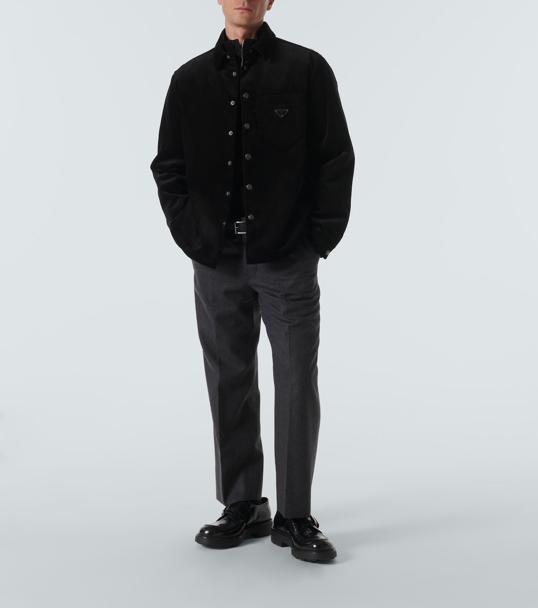 Hemdjacke aus Baumwoll-Cord | Prada