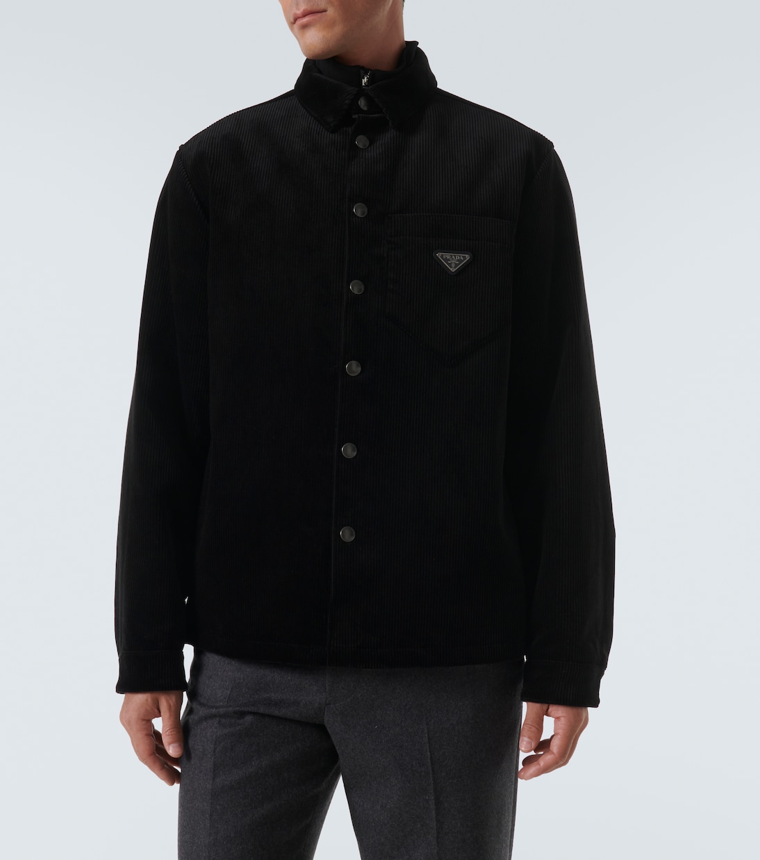 Hemdjacke aus Baumwoll-Cord | Prada