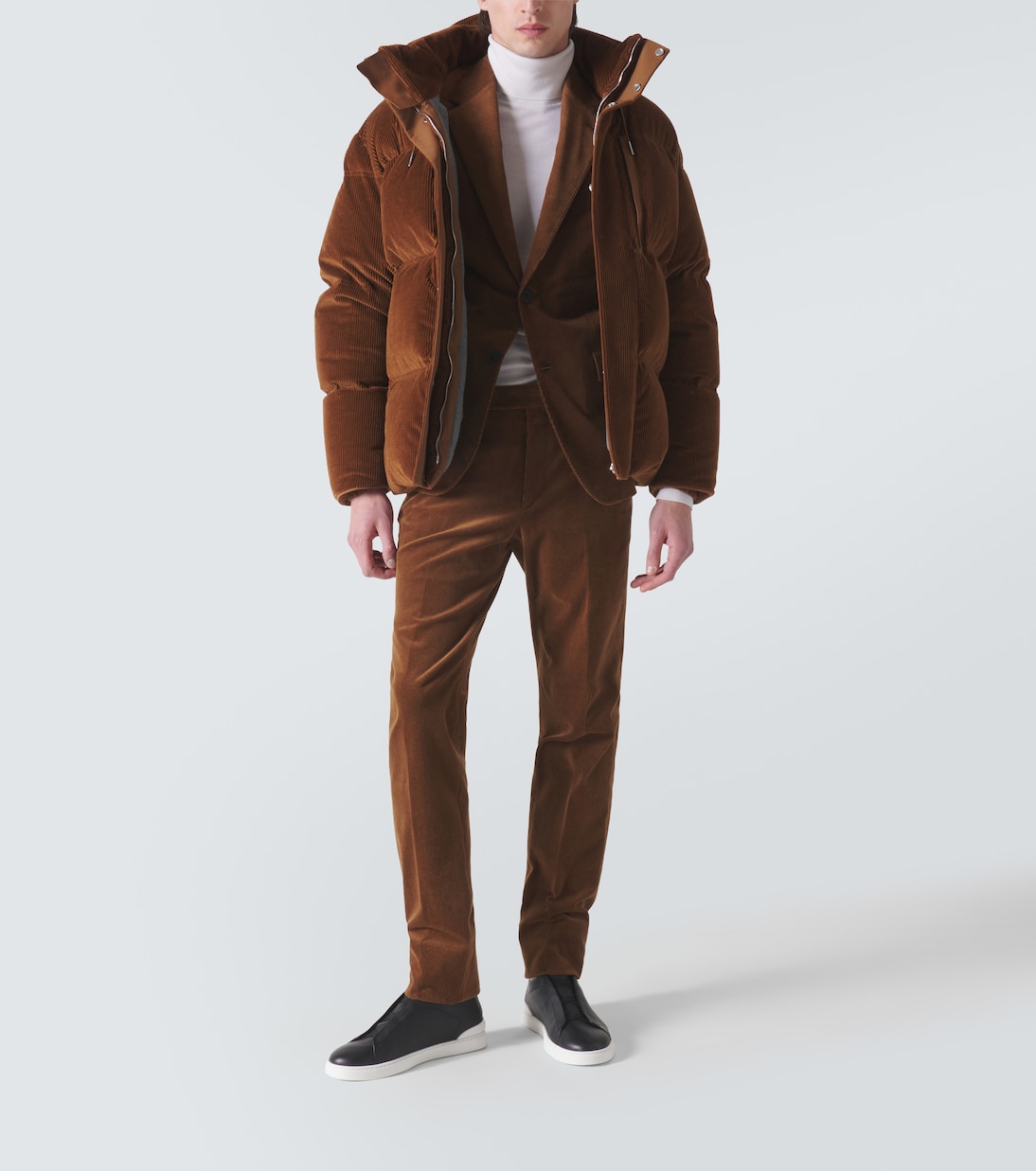Cotton and cashmere corduroy slim pants | Zegna
