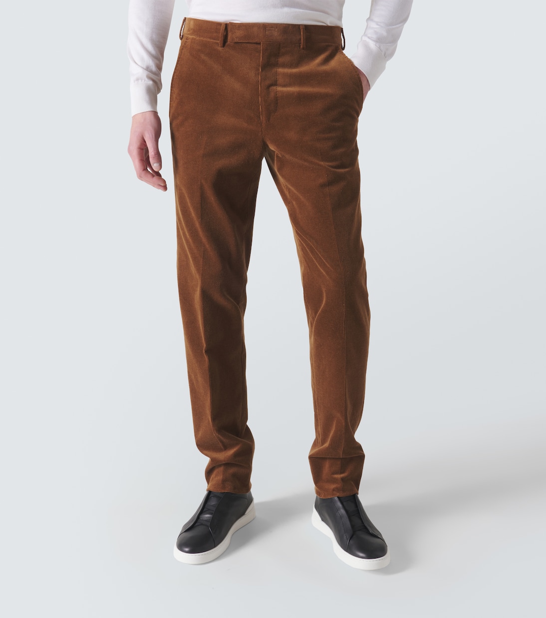 Cotton and cashmere corduroy slim pants | Zegna