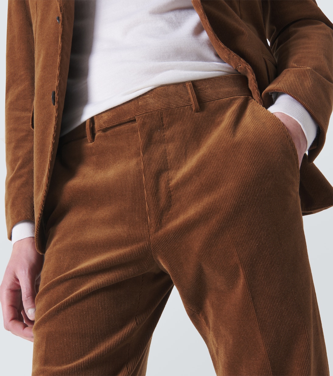 Cotton and cashmere corduroy slim pants | Zegna