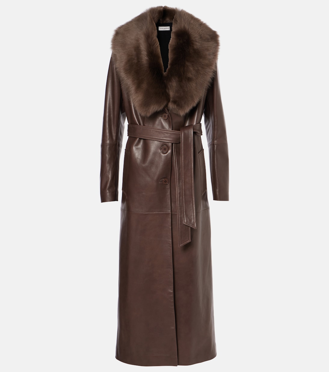 Mantel Dakota aus Leder mit Shearling | Nour Hammour