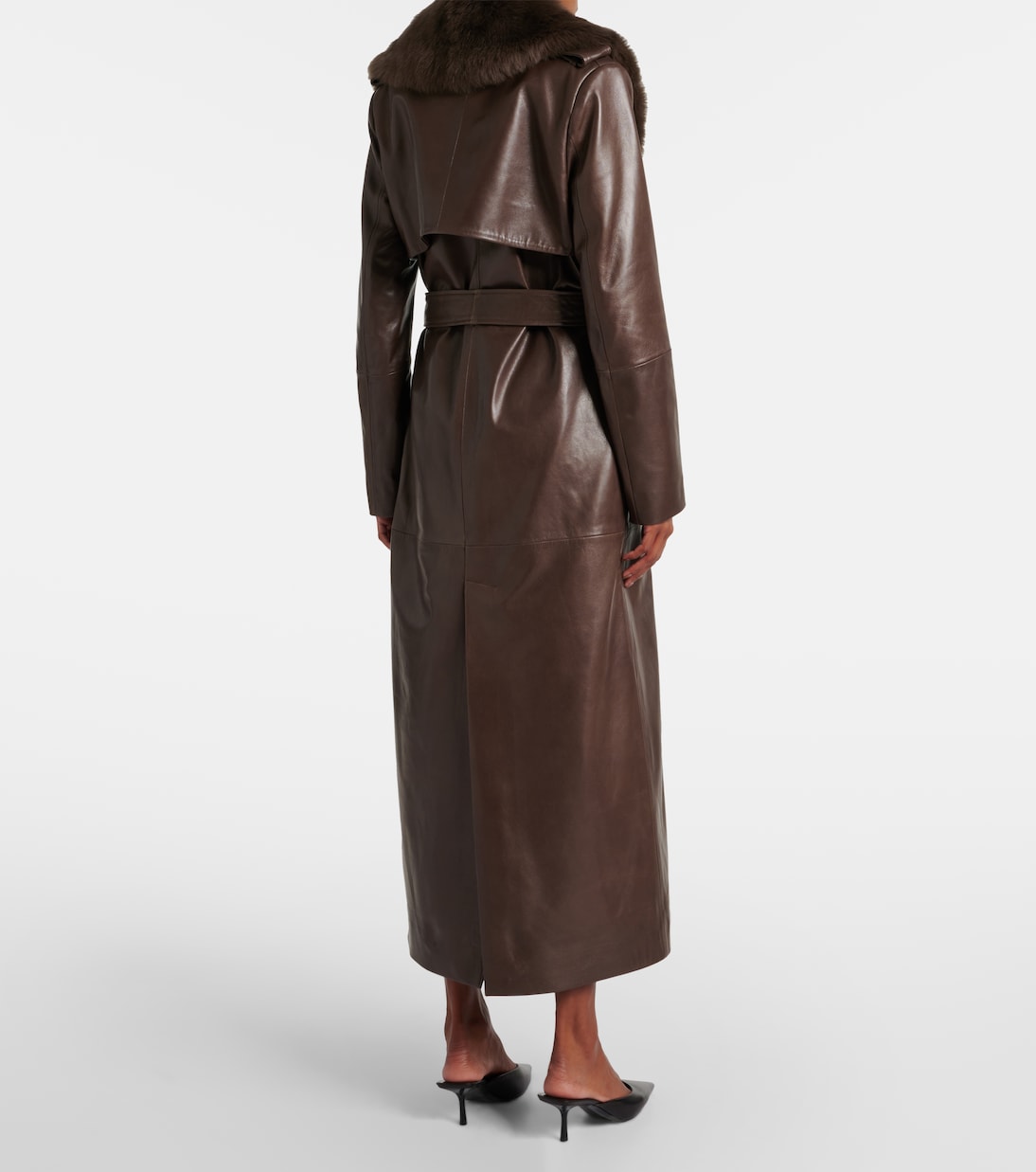 Mantel Dakota aus Leder mit Shearling | Nour Hammour