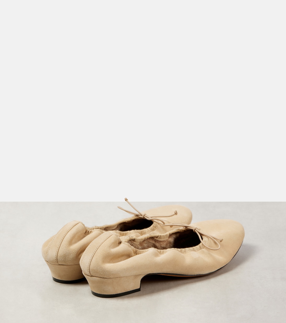 Ballerine Awar in suede con shearling | The Row