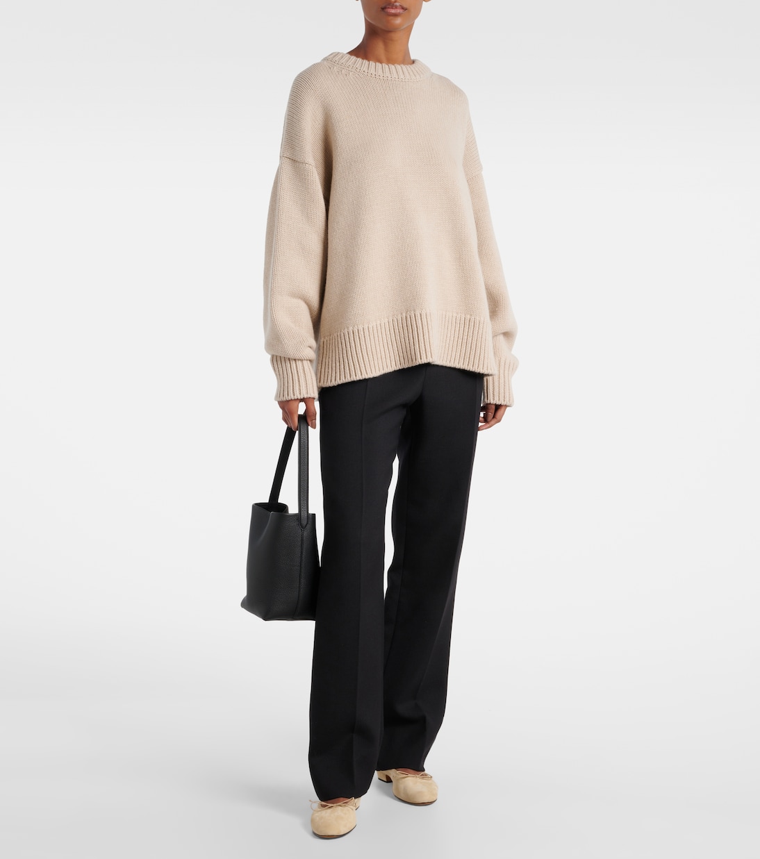Ballerine Awar in suede con shearling | The Row