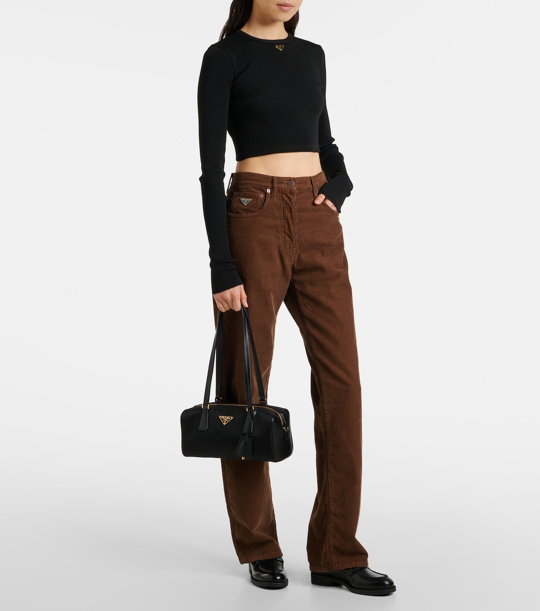 Tote Re-Nylon Medium aus Leder | Prada