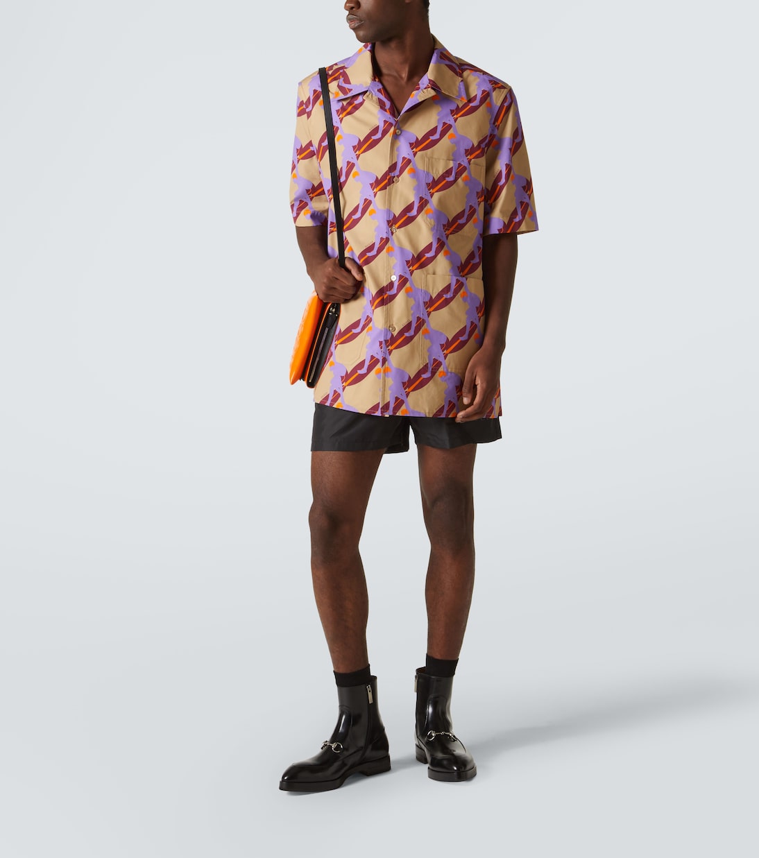 Camicia bowling in cotone con stampa | Gucci