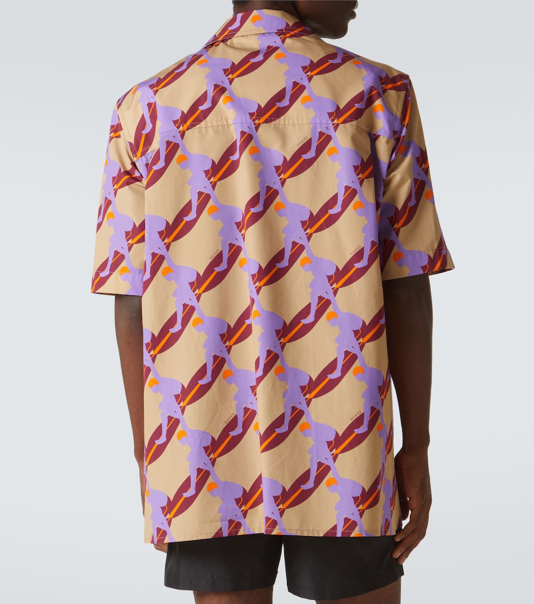Camicia bowling in cotone con stampa | Gucci