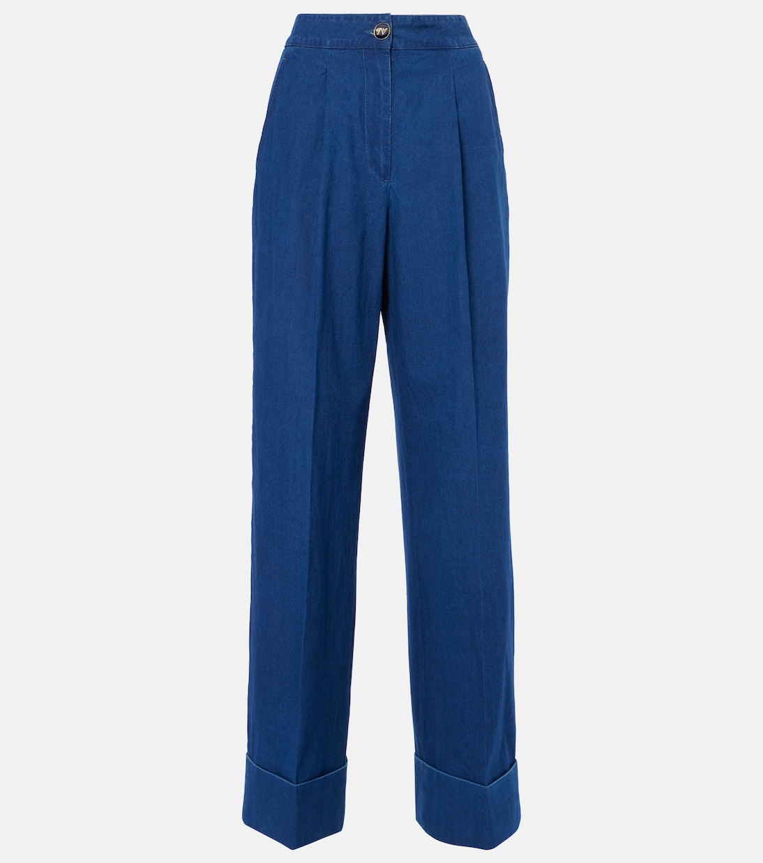 High-rise pleated wide-leg jeans | Valentino