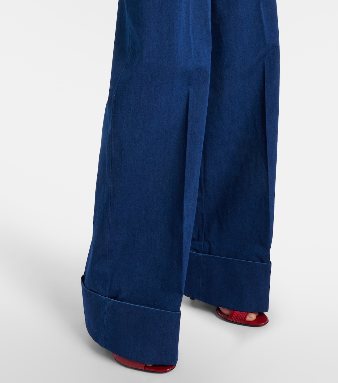 High-rise pleated wide-leg jeans | Valentino