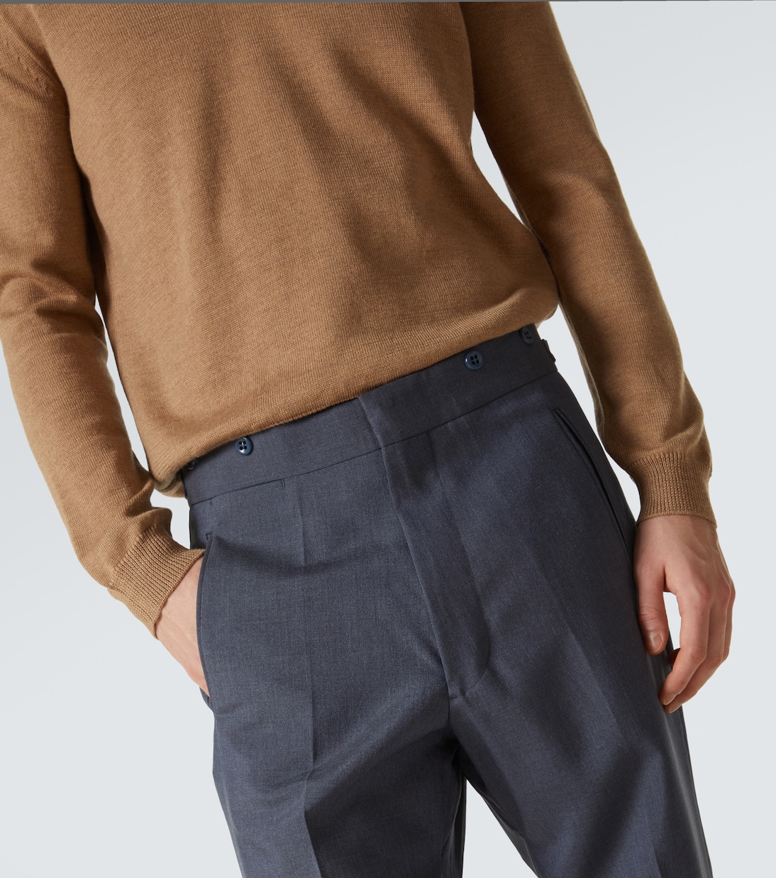 Pantaloni regular in mohair e seta | Prada