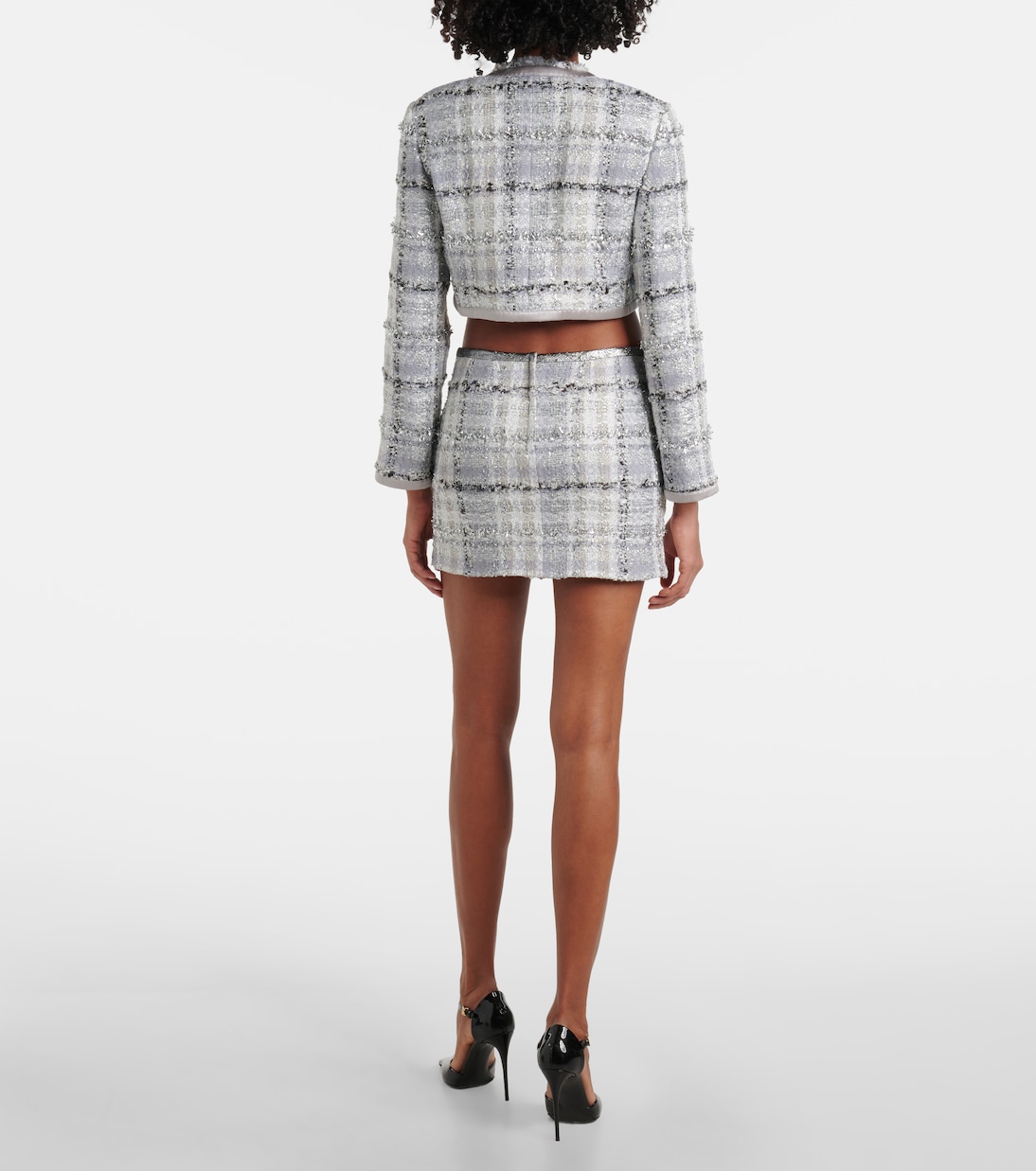 Checked cropped lamé tweed jacket | Dolce&Gabbana