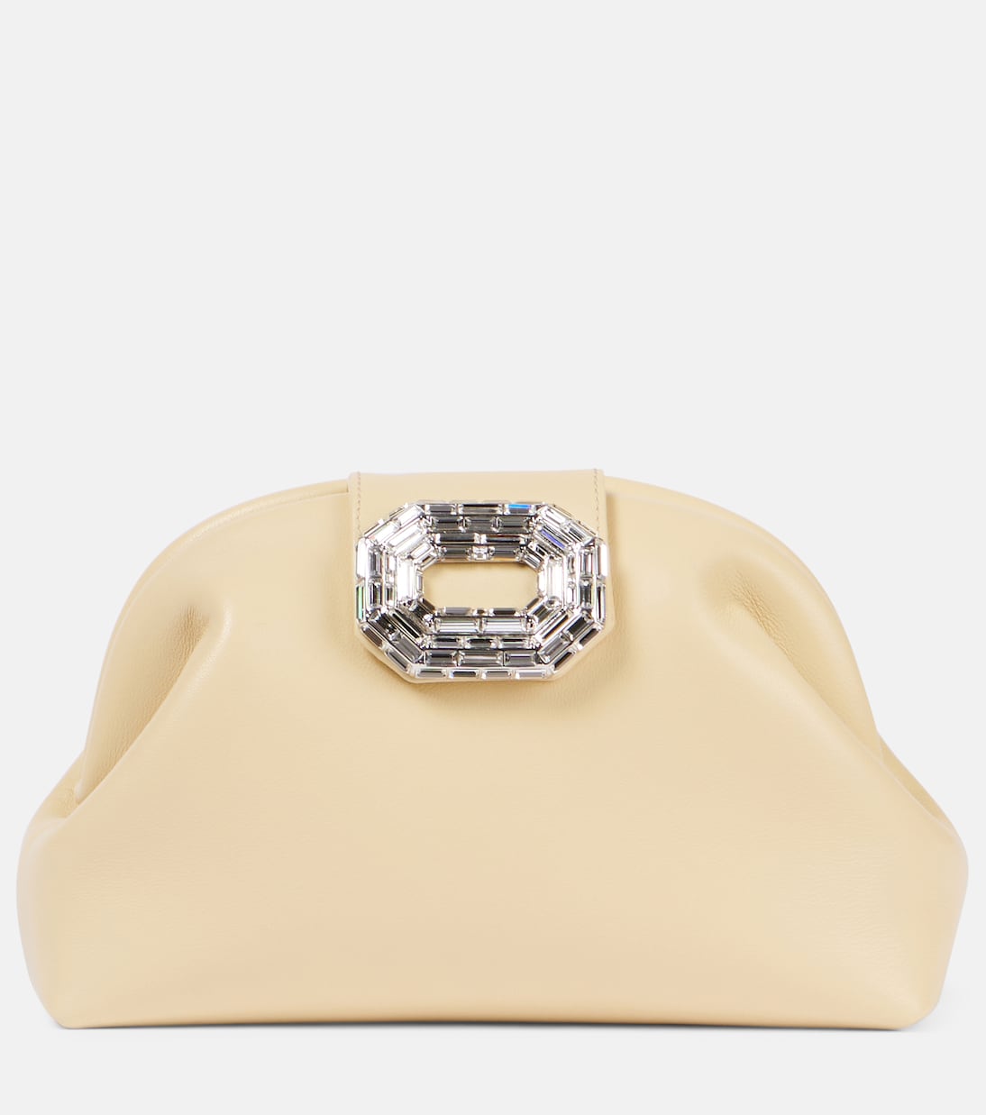 Pochette Camelia en cuir à ornements | Amina Muaddi