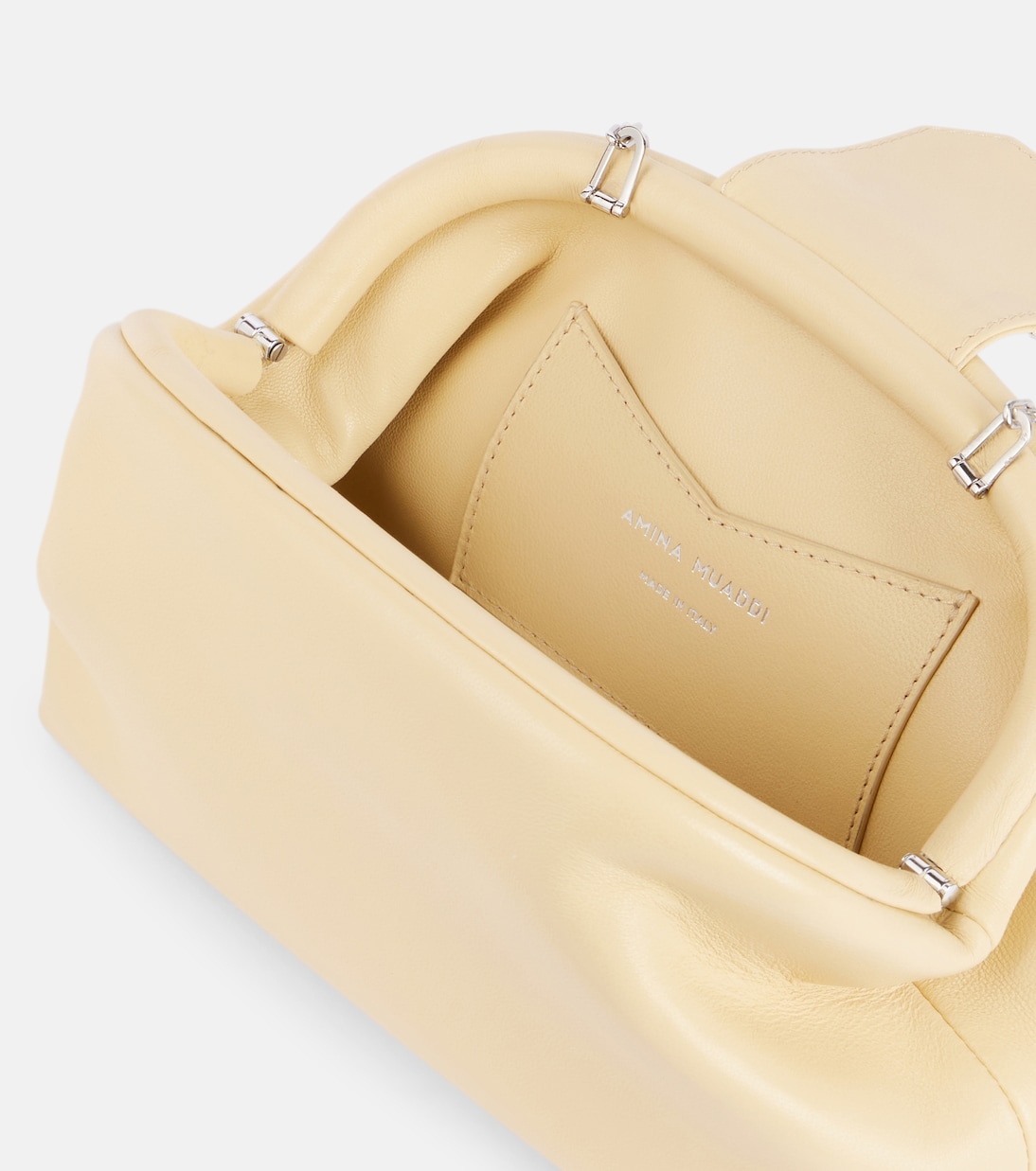 Pochette Camelia en cuir à ornements | Amina Muaddi