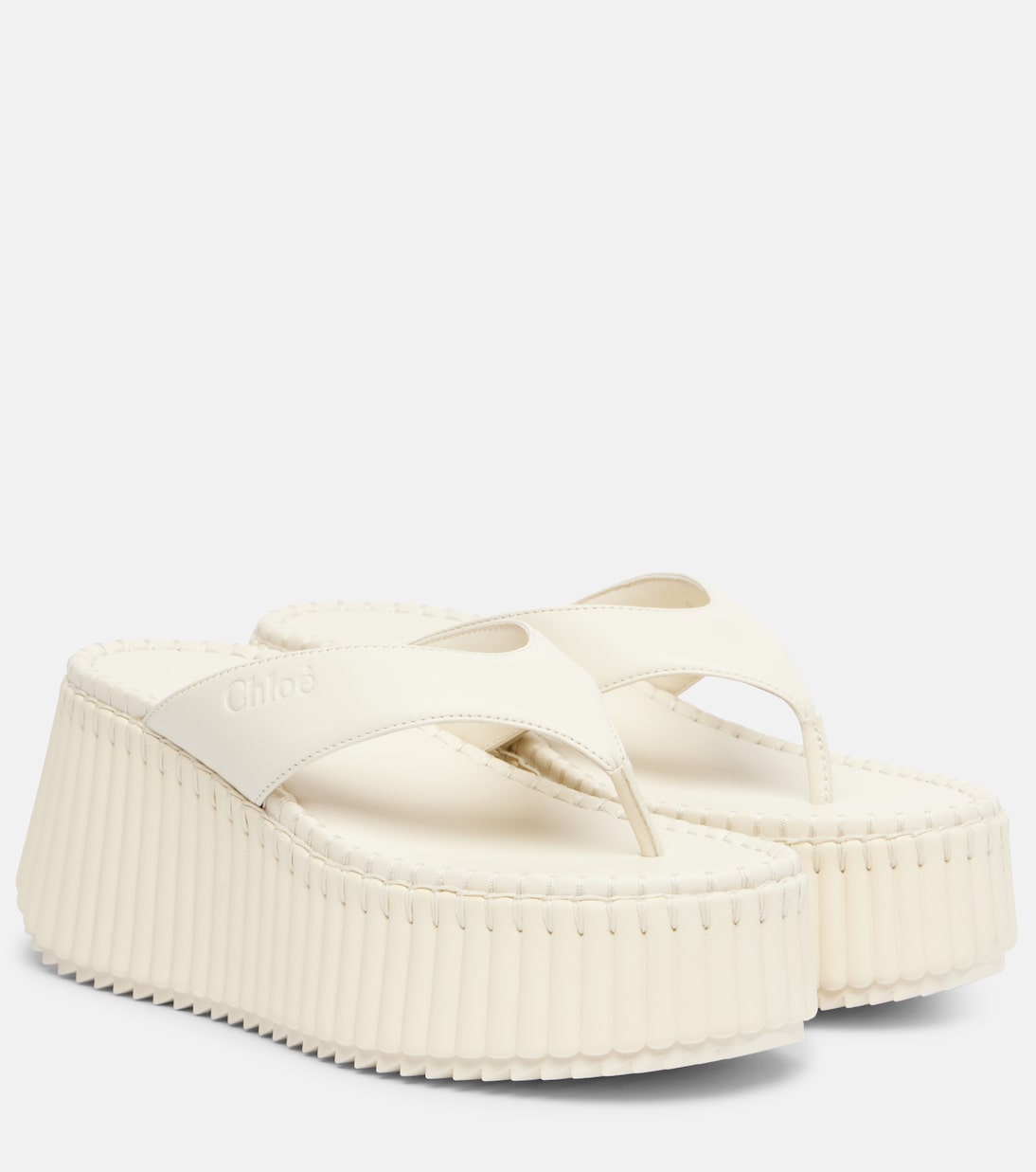 Nama 80 leather platform thong sandals | Chloé