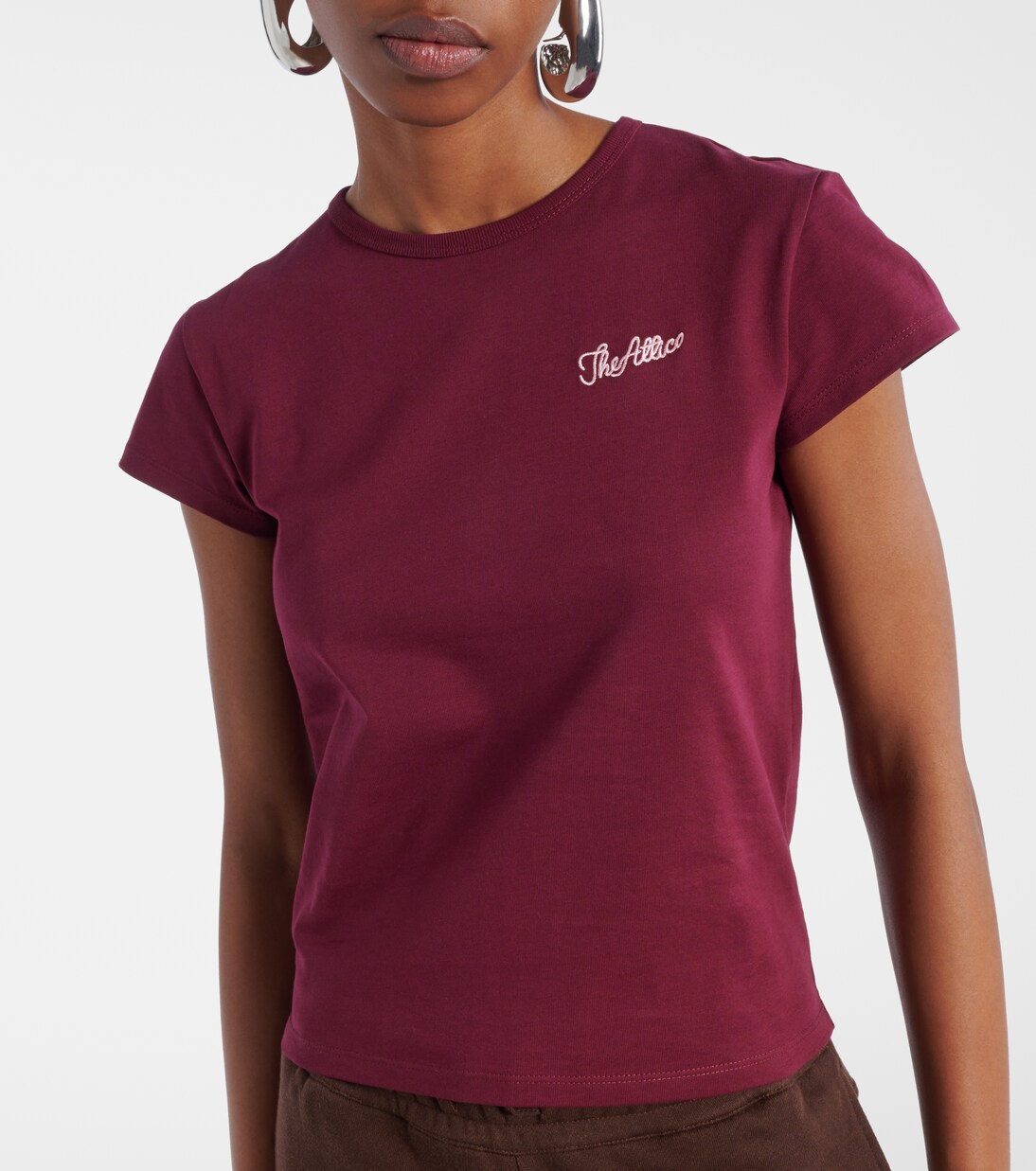 Logo cropped cotton jersey T-shirt | The Attico