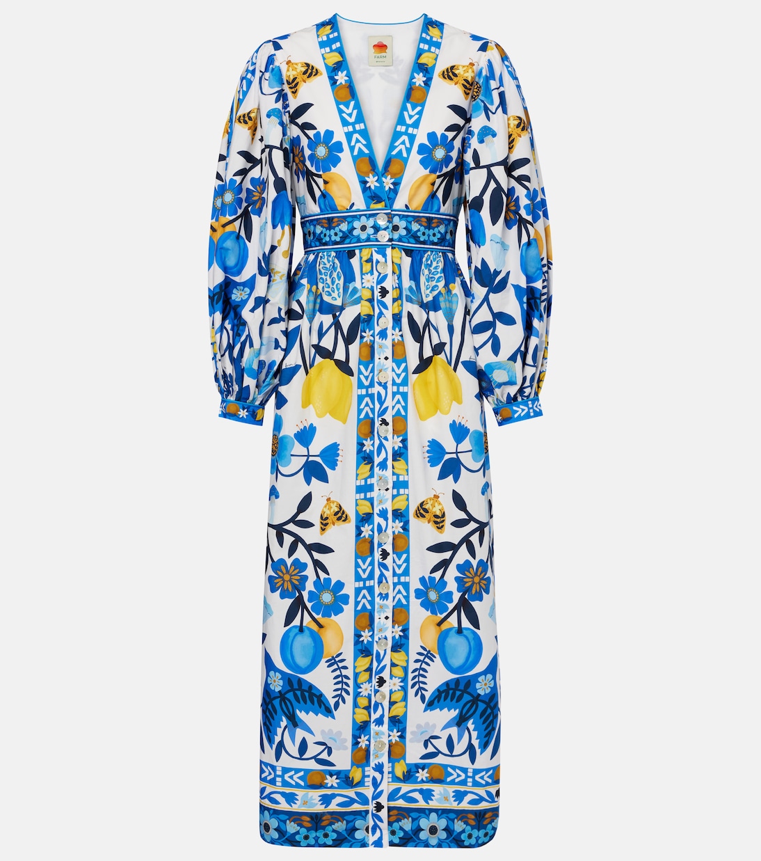 Bedrucktes Maxikleid aus Baumwolle | Farm Rio
