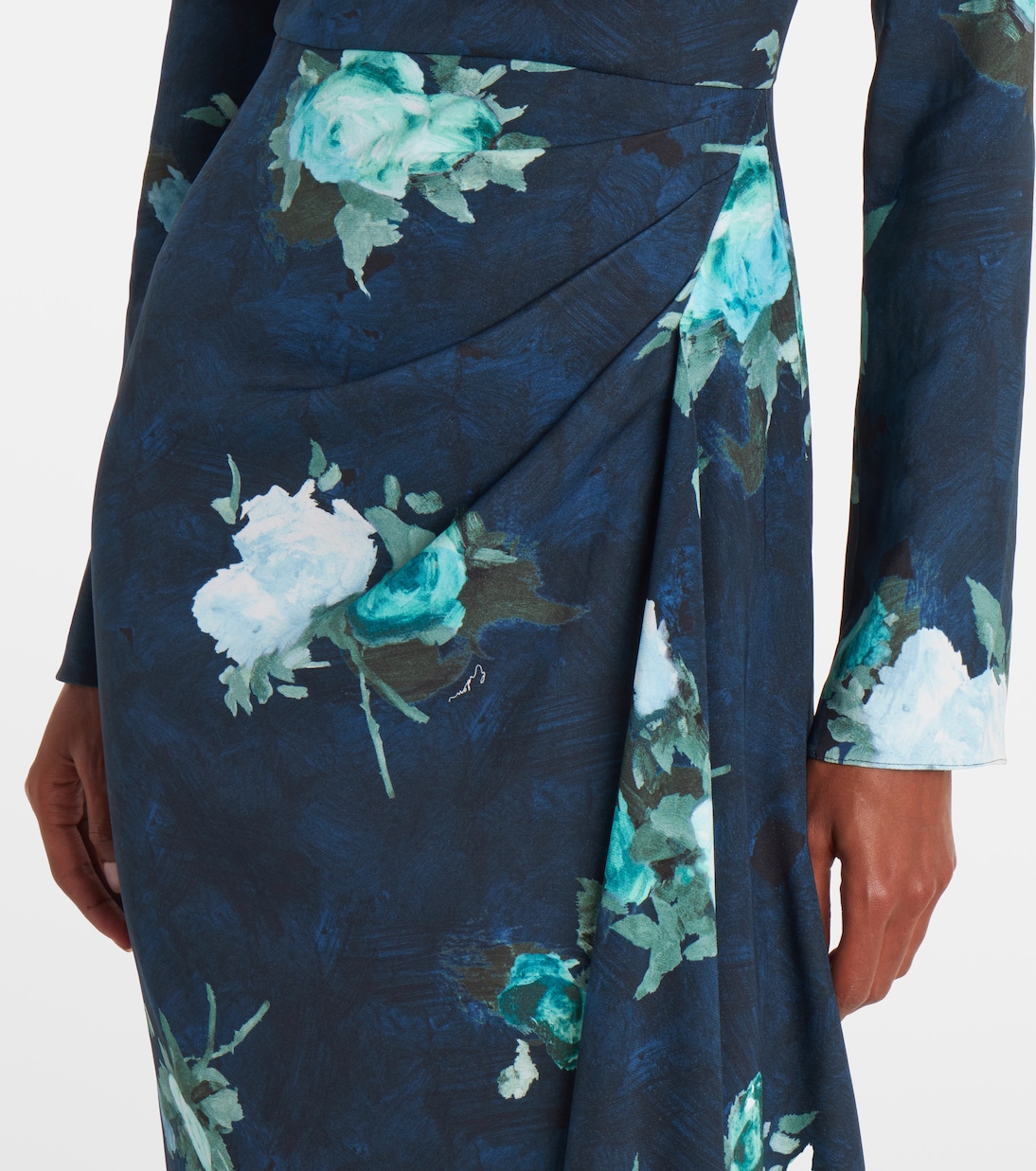 Floral draped cady midi dress | Erdem